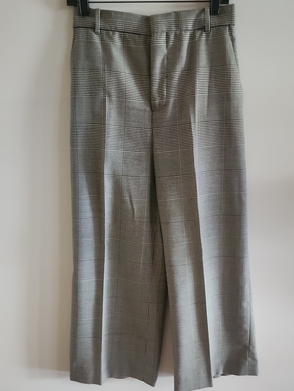 Zara Gray Plaid Wide Leg Pants